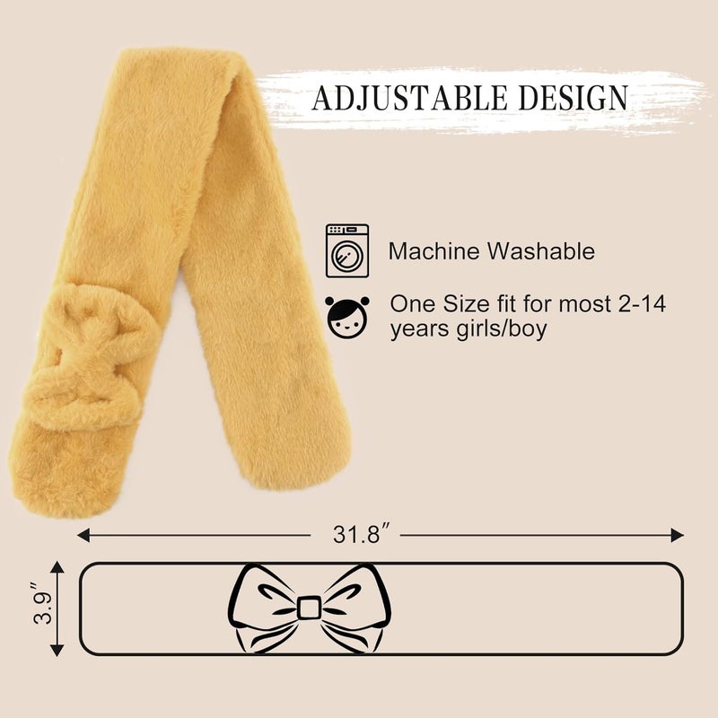 YATANAM Girls Scarf Fuzzy Fleece Kids Scarves Winter Warm Scarf Toddler Adjustable Soft Neck Warmer - Image 4